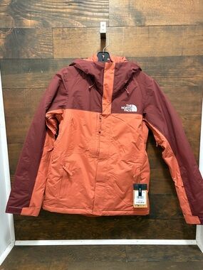 The North Face Two-Tone Rust & Burgundy Hooded Shell Jacket